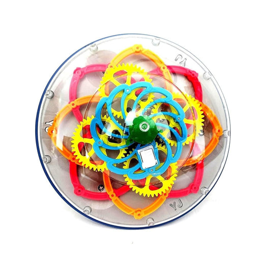 Electric Transparent Gear UFO Space Flying Saucer Toy Toddler Interaction